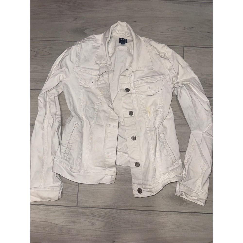 Gap Denim Women White Trucker Jean Jacket XS Classic Button Front Pocket